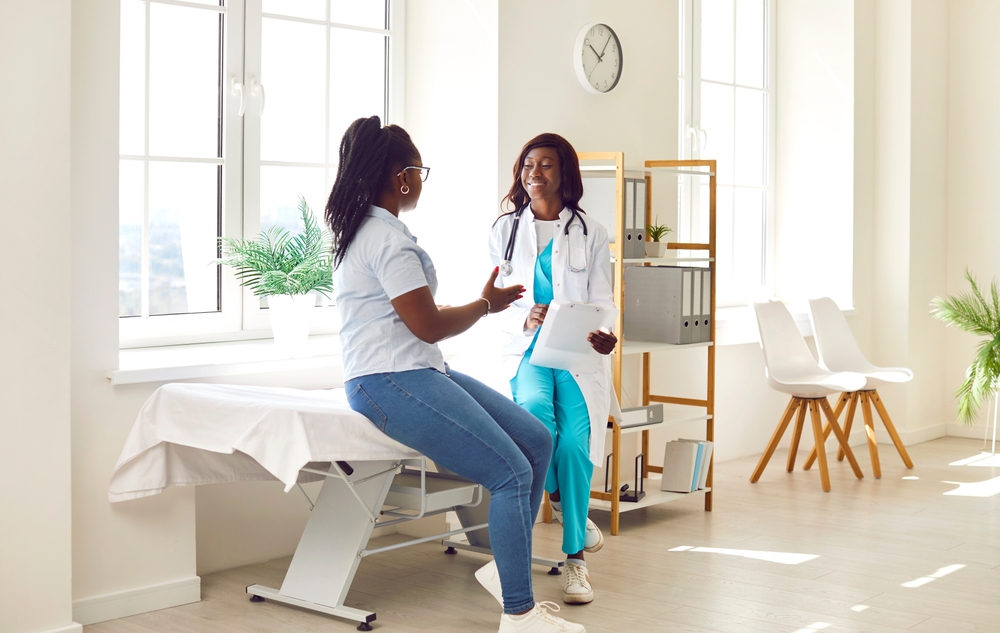 young woman at a gynecology visit near Potomac MD
