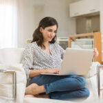 woman researching 3D mammogram vs ultrasound for dense breasts