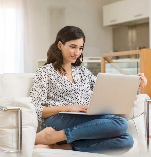 woman researching 3D mammogram vs ultrasound for dense breasts