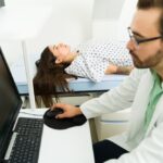 woman undergoing bone density testing in Silver Spring