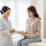 doctor explaining to patient the tests needed during pregnancy