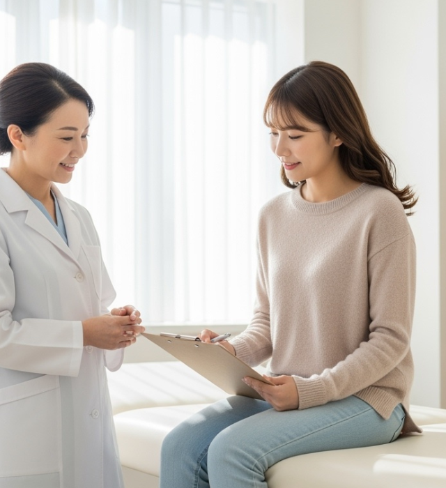 doctor explaining to patient the tests needed during pregnancy