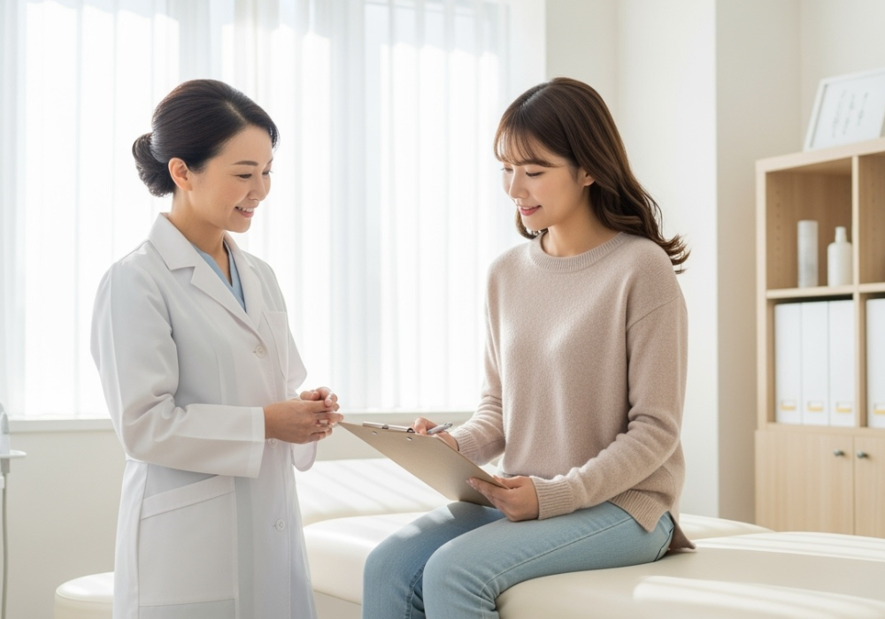 doctor explaining to patient the tests needed during pregnancy
