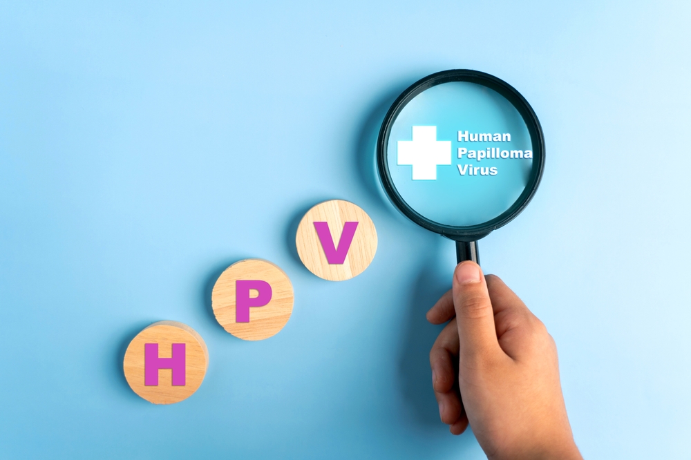 HPV graphic with magnifying glass