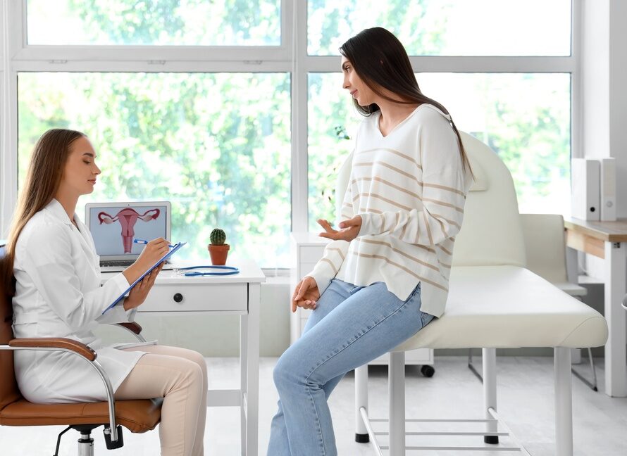 woman dealing with heavy bleeding between periods from cervical polyps